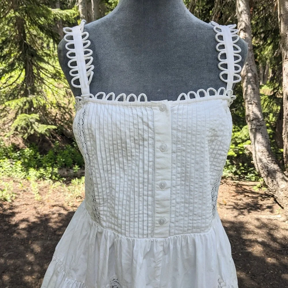 Forever That Girl Adrianna Lace Romper L White Wide Bloomer Shorts Boho Smocked - Picture 6 of 16